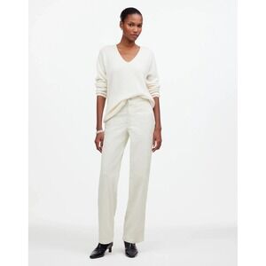 Madewell Emmett Wide Leg High Rise‎ Pants in Corduroy white Sz 30 NWT